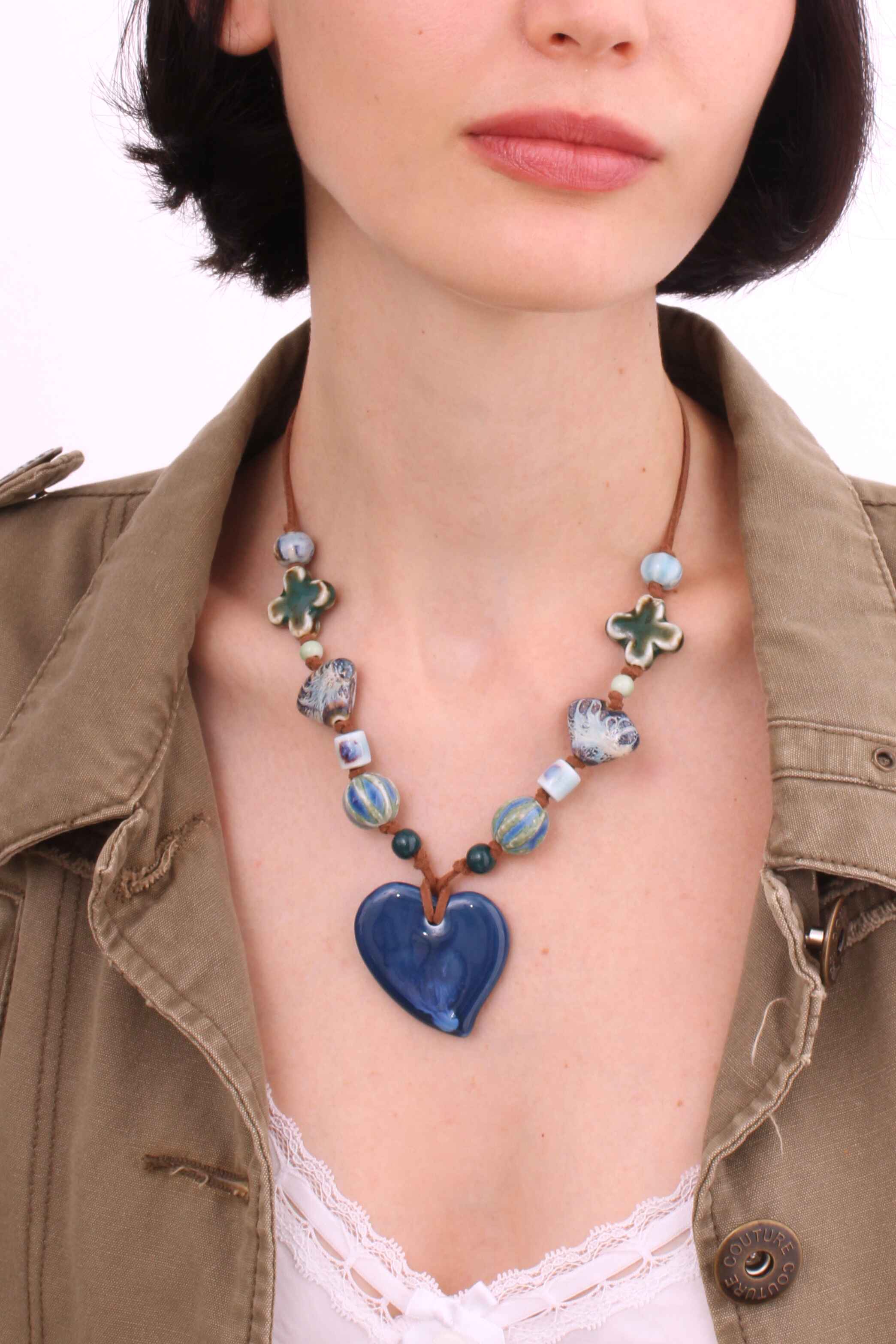 Ceramic Heart Necklace.