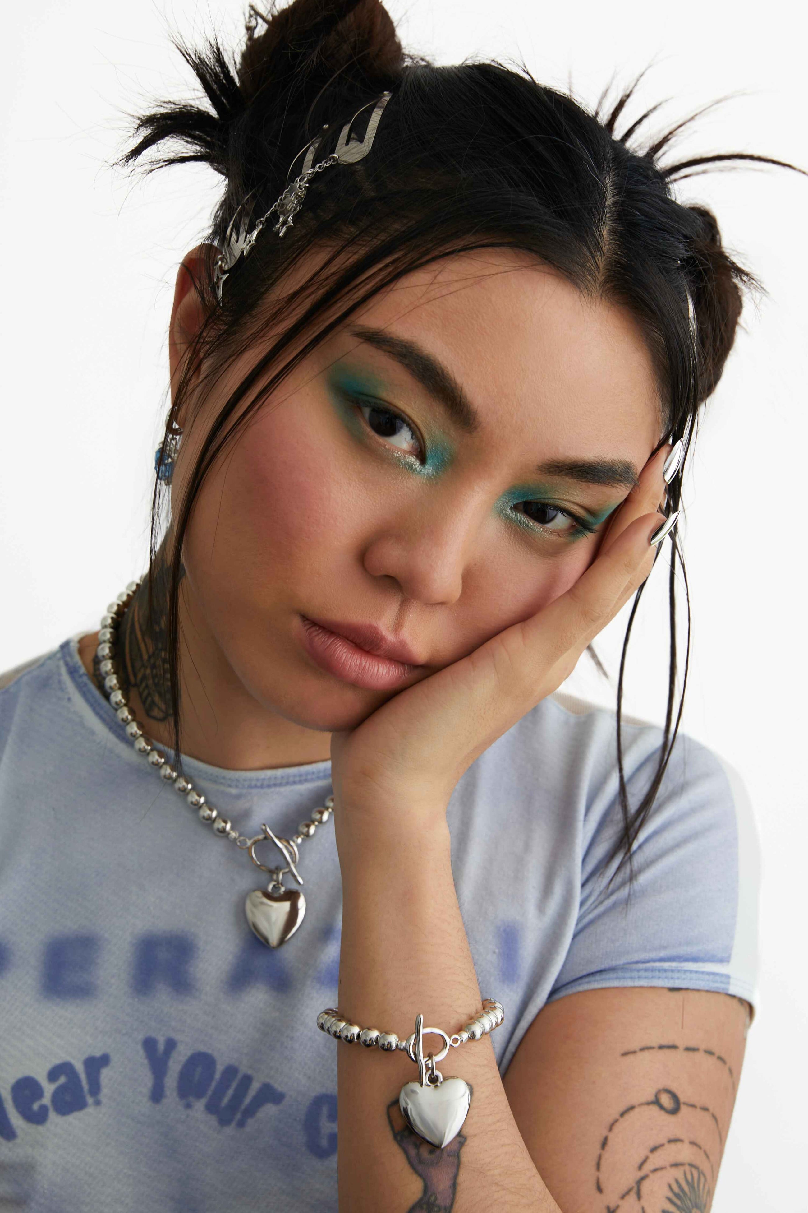 Estelle - Steel Bracelet With Heart Charm.