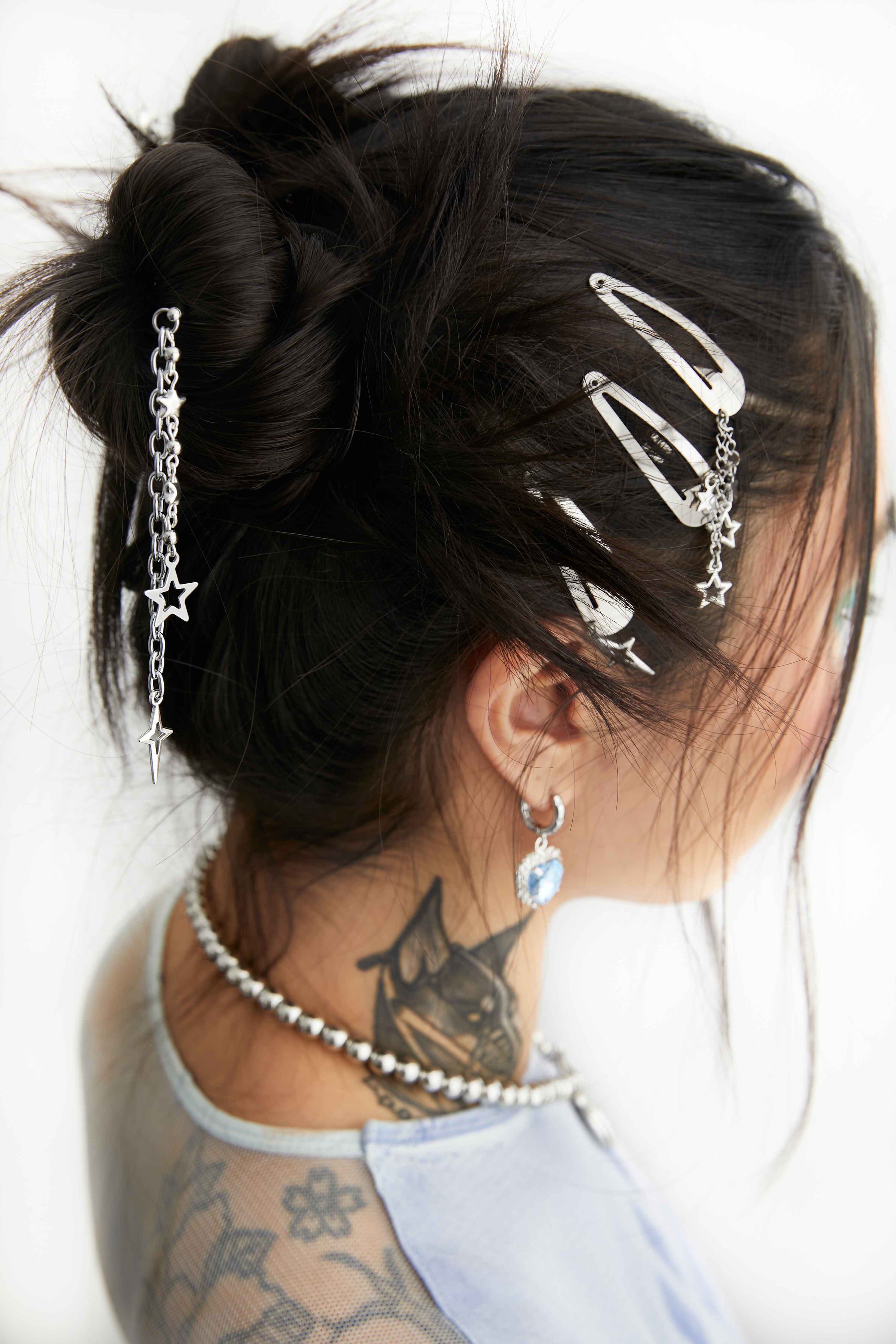 Steel Hair Pin With Sparkle Charm.