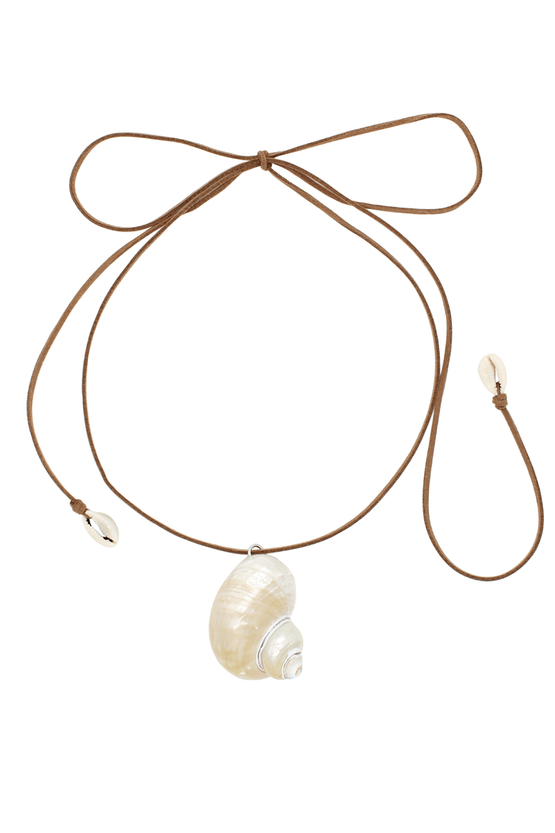 Seashell Suede Wrap Necklace