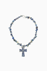 Blue Jasper Cross Necklace