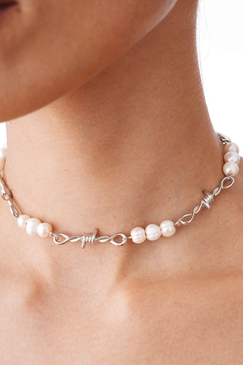 Wire Choker - Freshwater Pearl and Wire Choker 14.0″