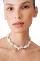 Miria - Rhinestone and Pearl Necklace 15.7"