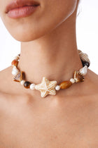 Ceramic Ivory Starfish Necklace.