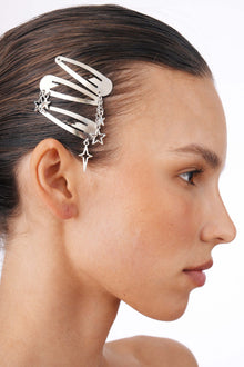 Steel Snap Hair Clips With Star Charms