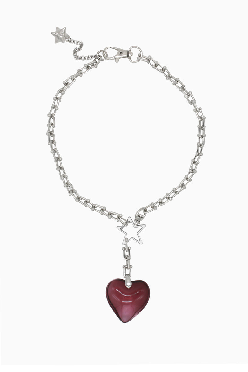 Blaze Heart Chain Necklace