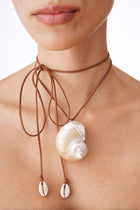 Seashell Suede Wrap Necklace