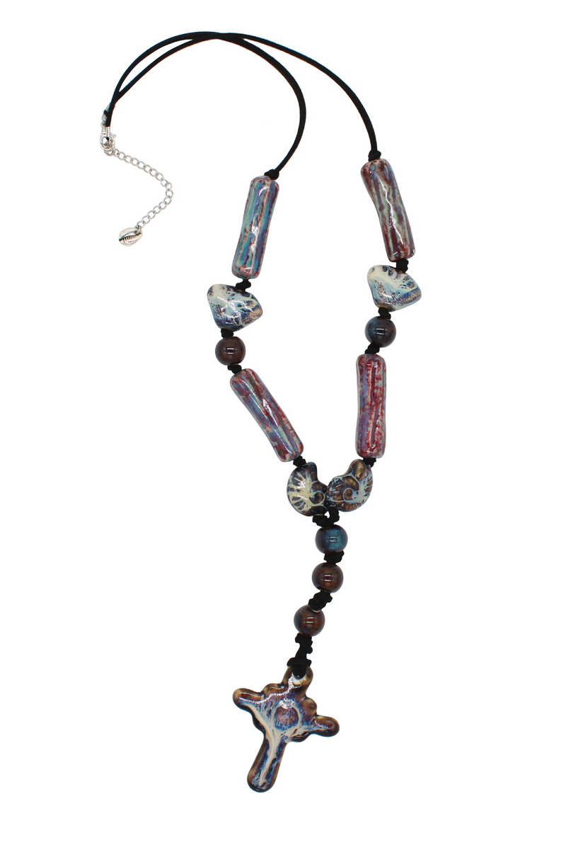 Ceramic Cross Necklace.