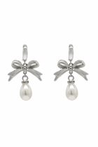 Bow Pearl Drop Earrings.