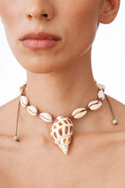 Isla - Cowrie Shells Choker With Brown Shell Pendant
