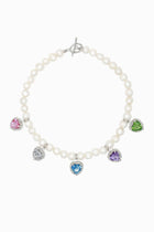 Gem Heart Pearls Necklace