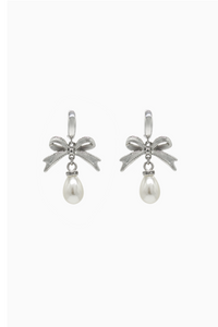 Bow Pearl Drop Earrings