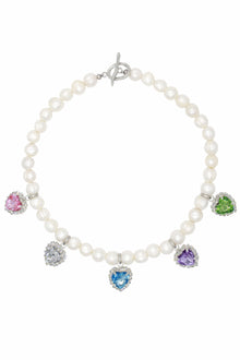 Gem Heart Pearls Necklace.