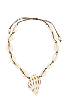 Isla - Cowrie Shells Choker With Brown Shell Pendant