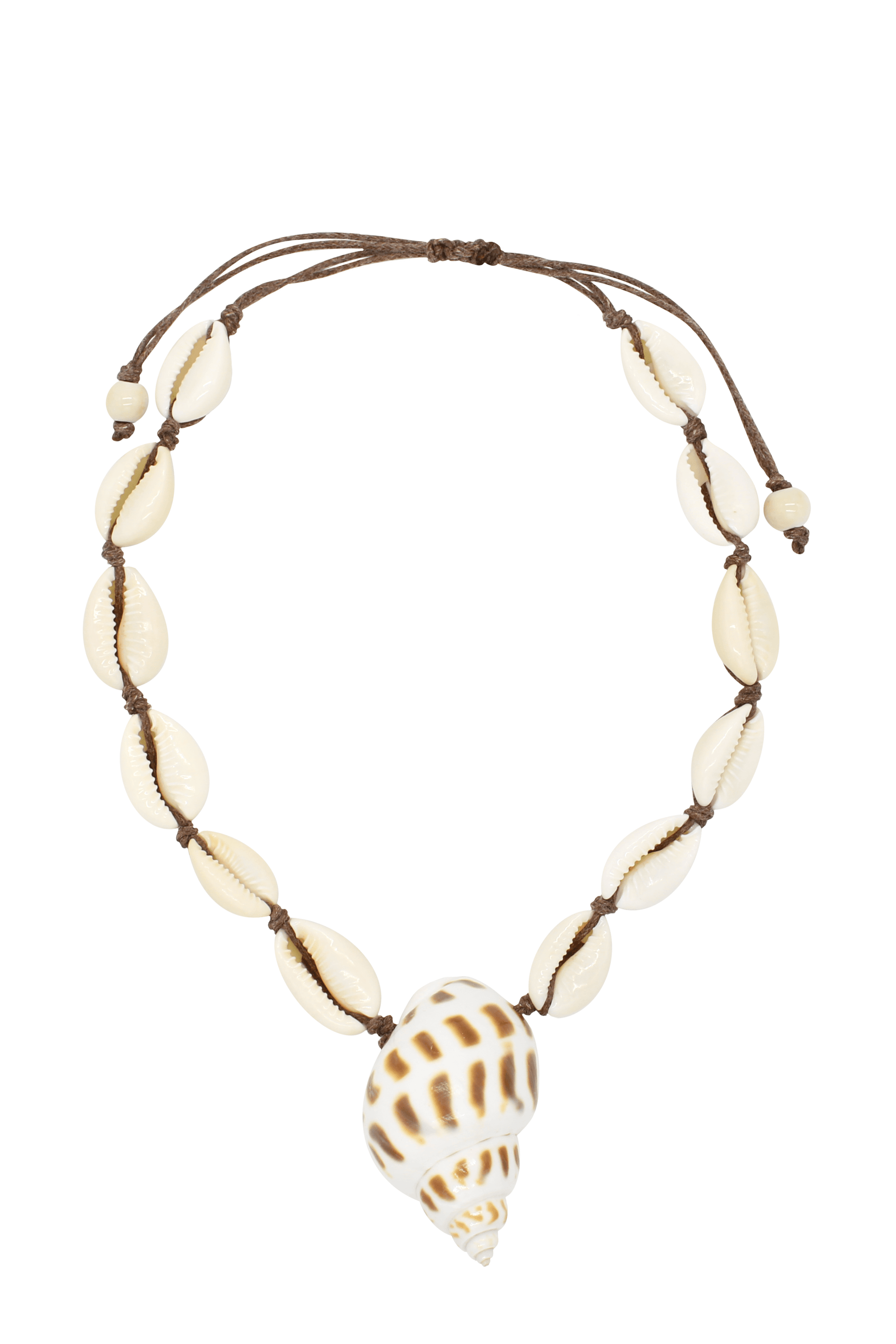 Isla - Cowrie Shells Choker With Brown Shell Pendant