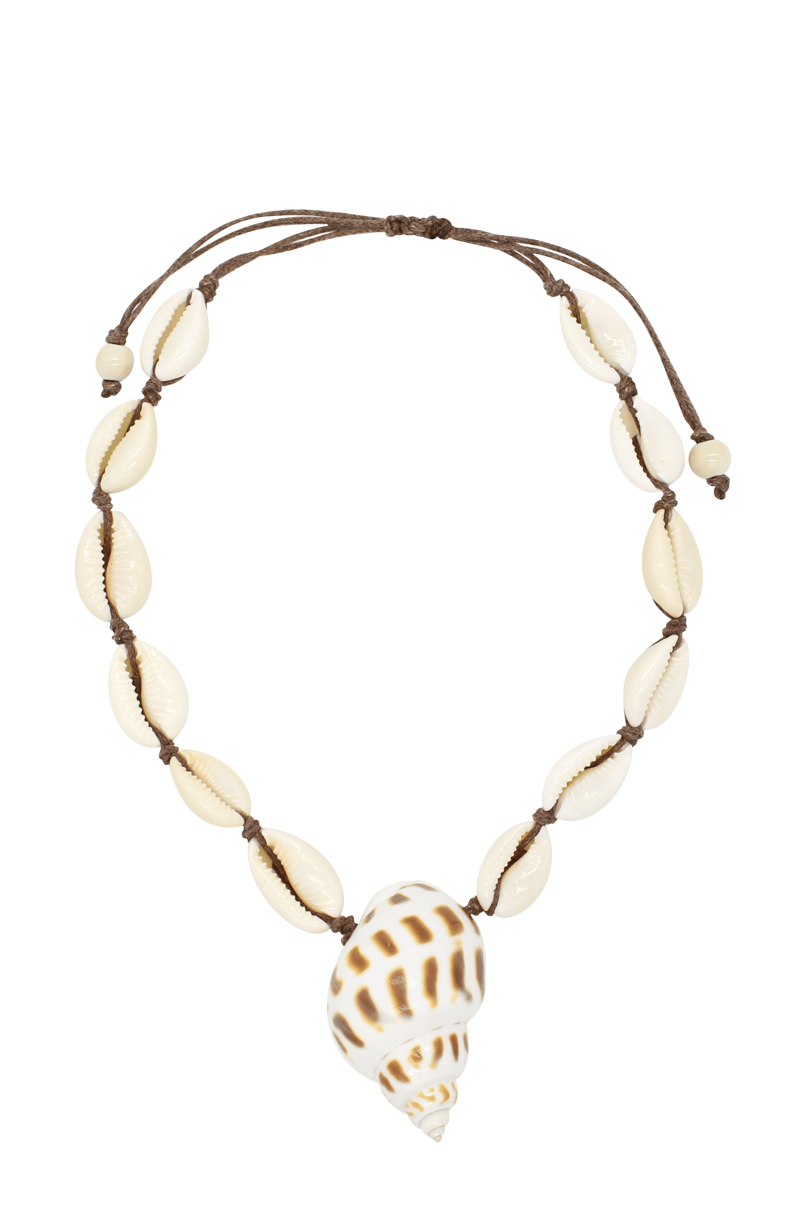 Isla - Cowrie Shells Choker With Brown Shell Pendant