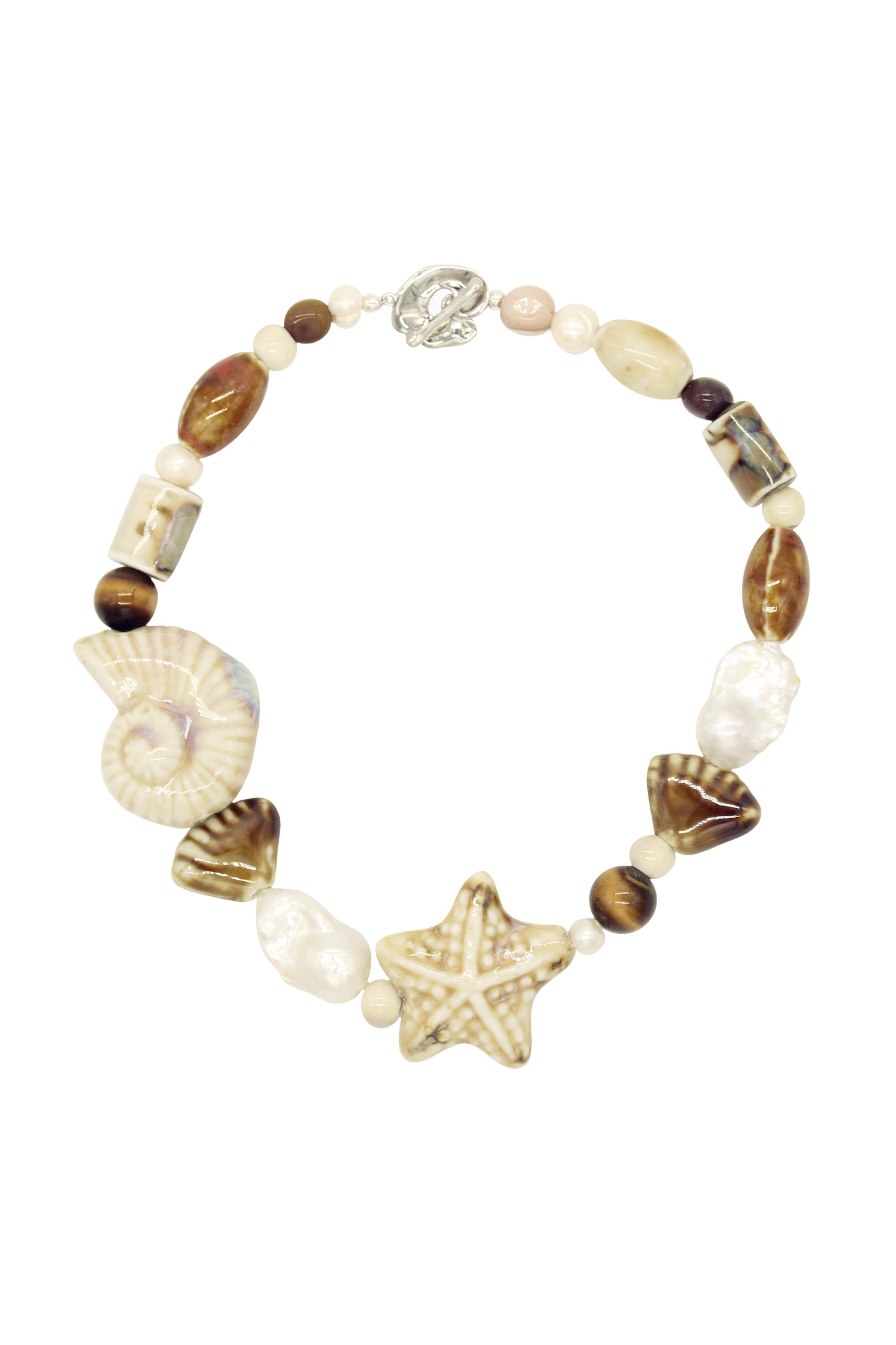 Ceramic Ivory Starfish Necklace.