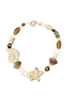 Ceramic Ivory Starfish Necklace.