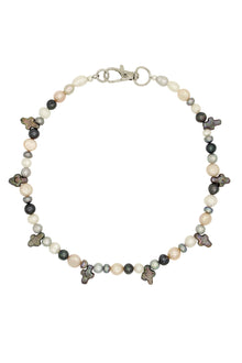 Mini Pearl Cross Necklace - Freshwater Pearl Cross Necklace 16″