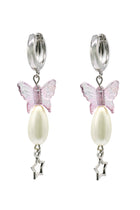 Siena Earrings - Pearl Earrings With Butterfly Charm 1.5″
