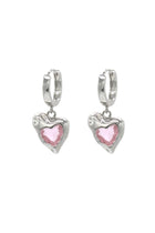 Liquid Pink Heart Earrings.