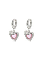 Liquid Pink Heart Earrings