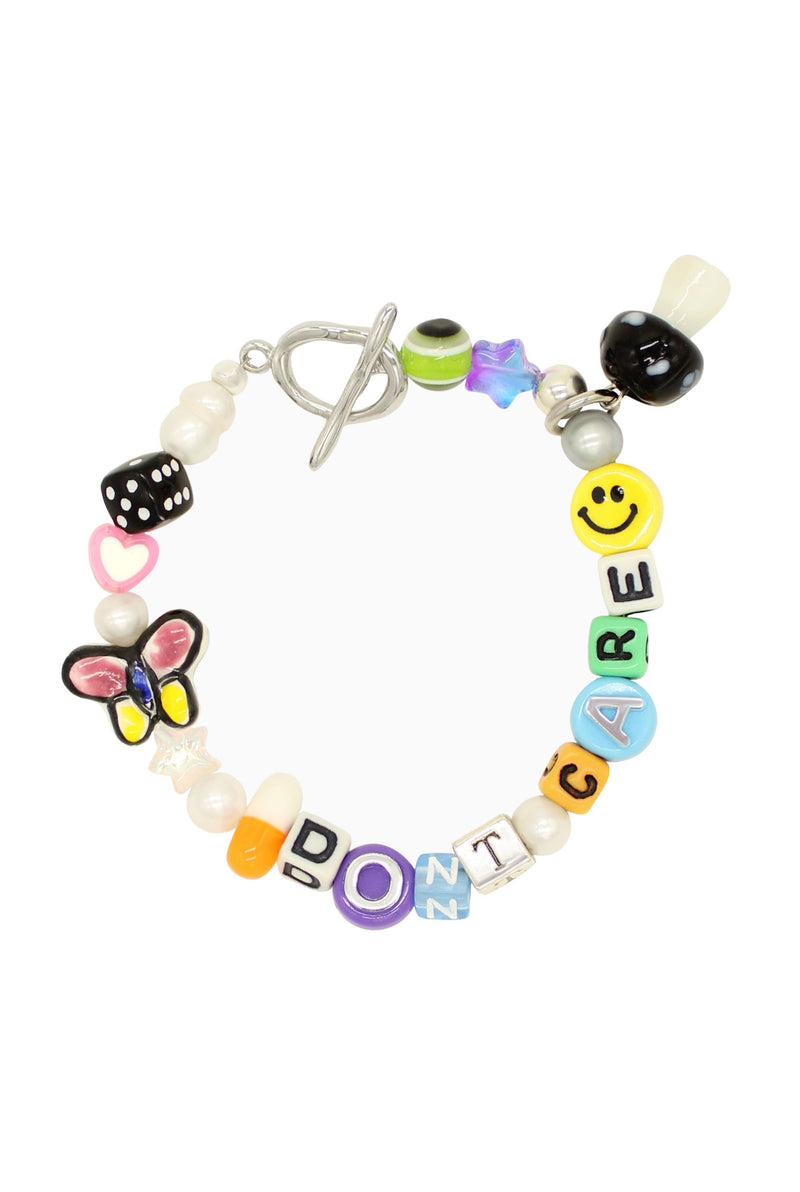 Don’t Care - Ceramic Bracelet With Glass Mushroom Pendant