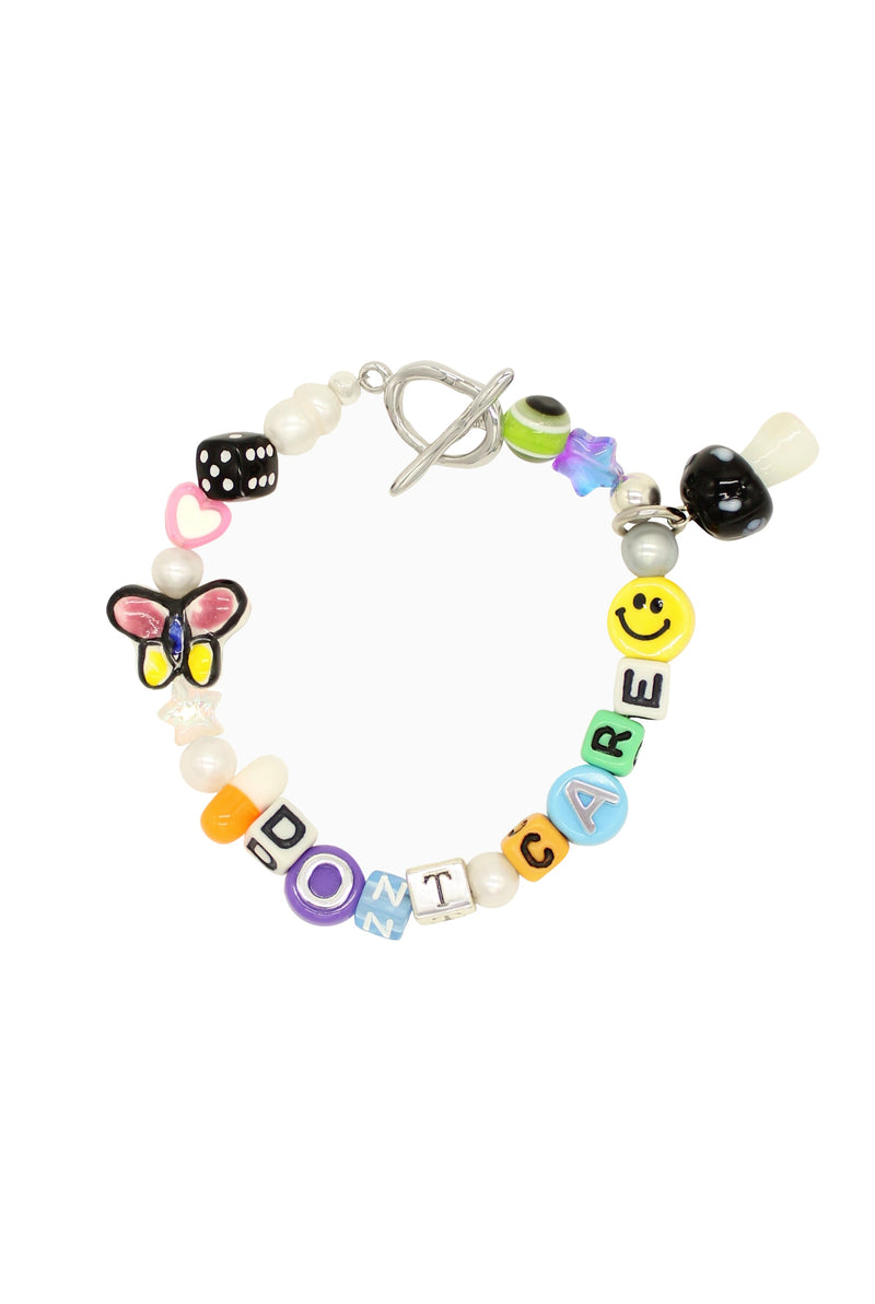 Don’t Care - Ceramic Bracelet With Glass Mushroom Pendant