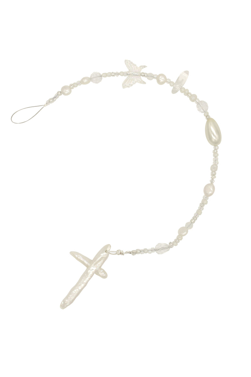 Nymph Braid - Pearl Braid In Jewelry With Cross Charm 10.2″