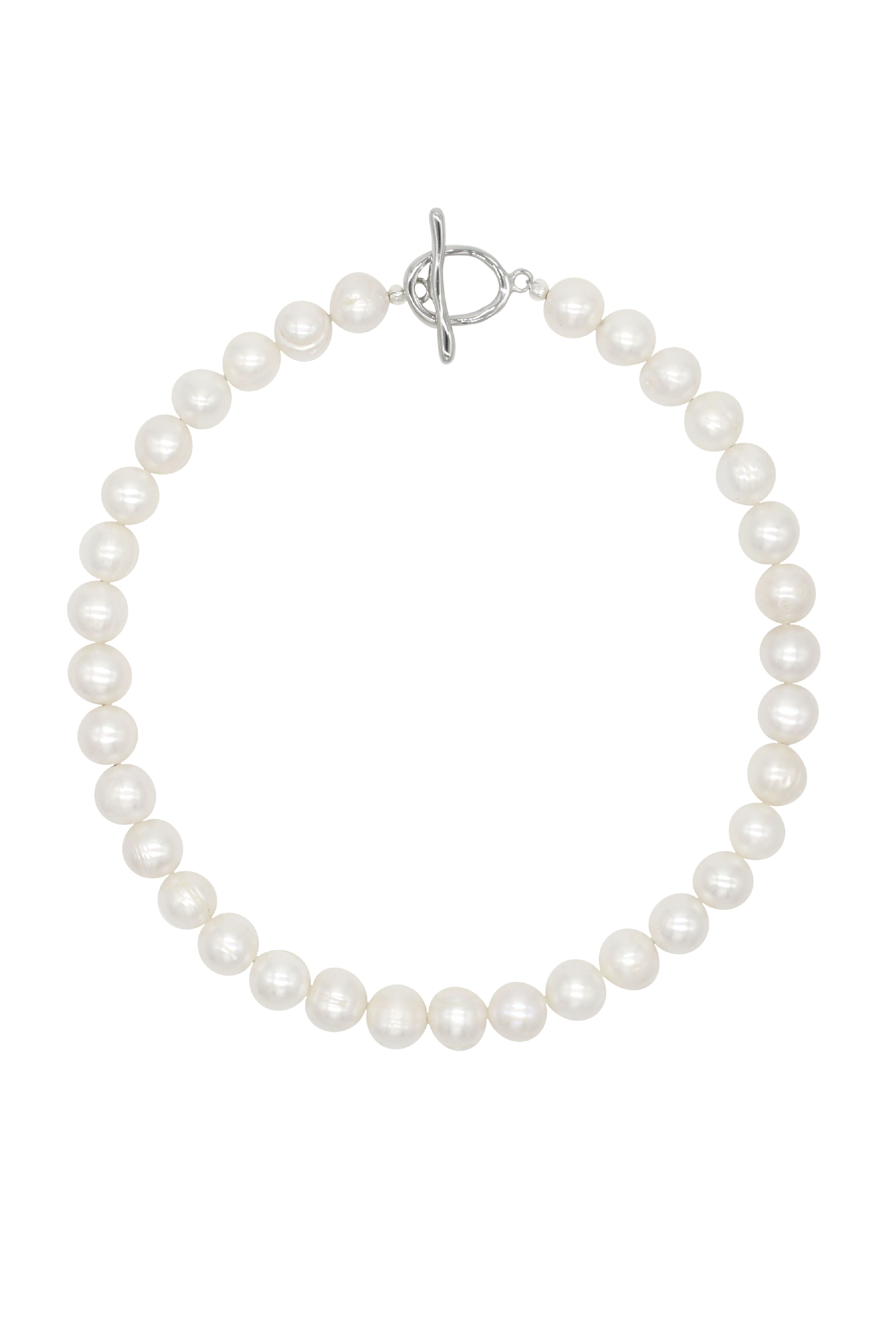 XL Pearls - Natural White Large Pearl Necklace 17″ | Velvet Luna