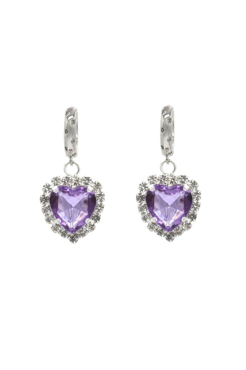 Bella - Silver Earrings With Heart Pendant 1.5″