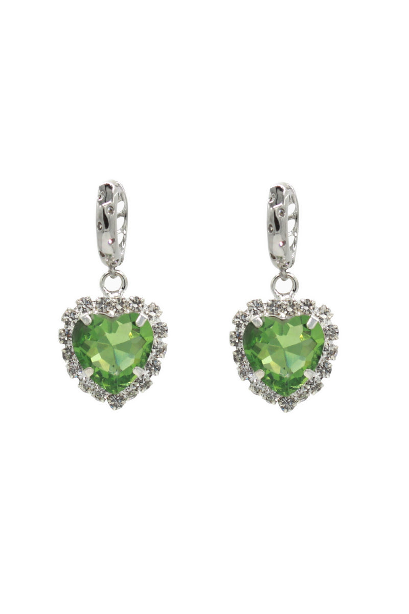 Bella - Silver Earrings With Heart Pendant 1.5″