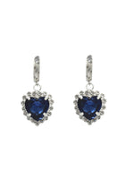 Bella - Silver Earrings With Heart Pendant 1.5″.