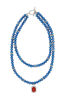 Léna - Freshwater Blue Pearl Double Necklace.