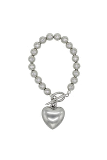 Estelle - Steel Bracelet With Heart Charm.