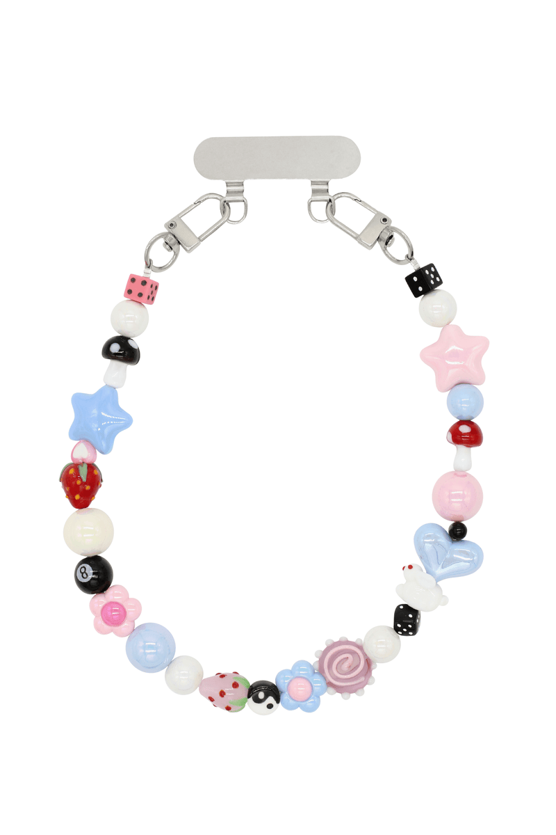 Pink & Blue Beads Phone Strap