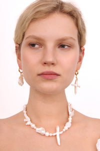 Irregular Pearls Gold Earrings